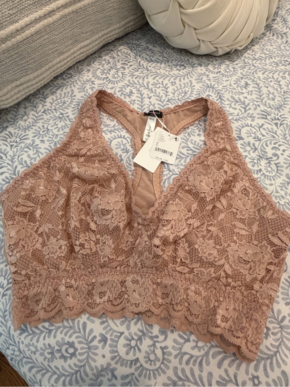 Cosabella Rose Dust Lace Bralette - Blush